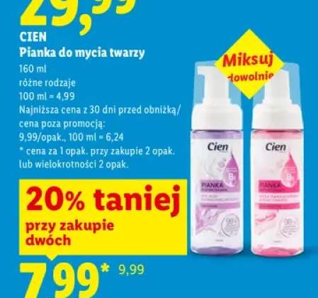 Pianka do mycia twarzy Cien Oczyszczająca +1 wariant
