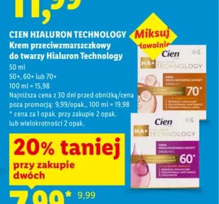 Krem przeciwzmarszczkowy do twarzy Cien Hialuron Technology 50+ +2 warianty