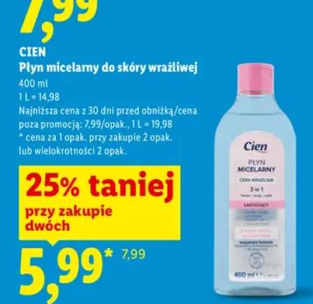 Płyn micelarny do skóry wrażliwej Cien