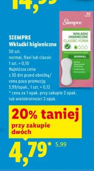 Wkładki higieniczne Siempre Classic-Form Normal