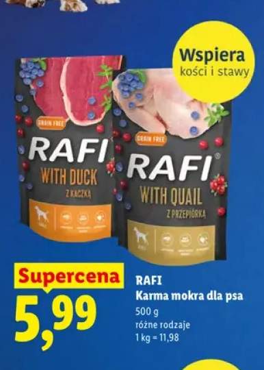 Karma mokra dla psa Rafi z kaczką +1 wariant