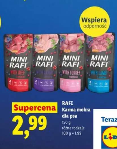 Karma mokra dla psa Mini Rafi z królikiem +2 warianty