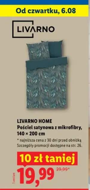 Pościel satynowa z mikrofibry Livarno Home 140x200 cm