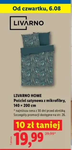 Pościel satynowa z mikrofibry Livarno Home 140x200 cm