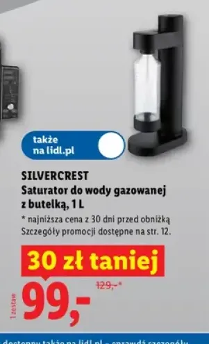 Saturator do wody gazowanej z butelką Silvercrest 1 l