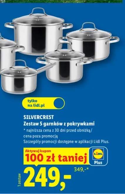 Zestaw garnków z pokrywkami Silvercrest