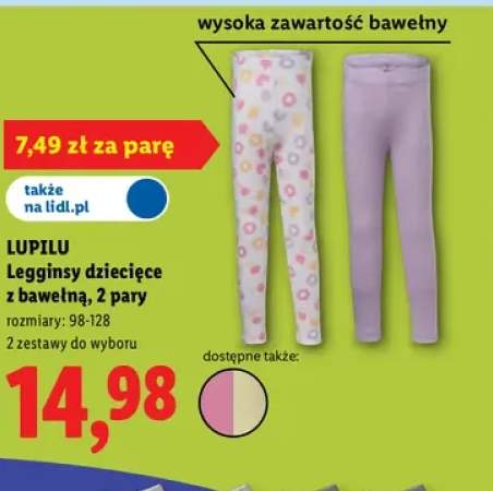Legginsy dziecięce z bawełną Lupilu 2-pak