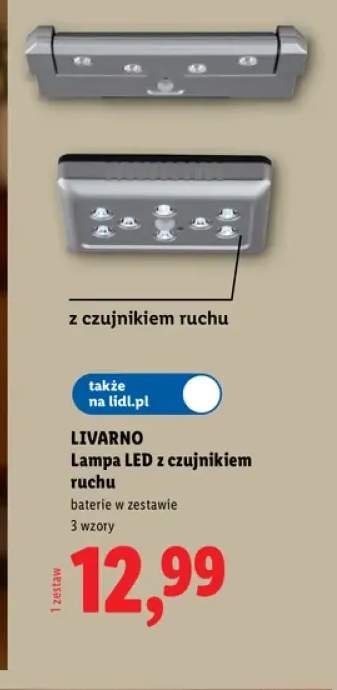 Lampa LED z czujnikiem ruchu Livarno