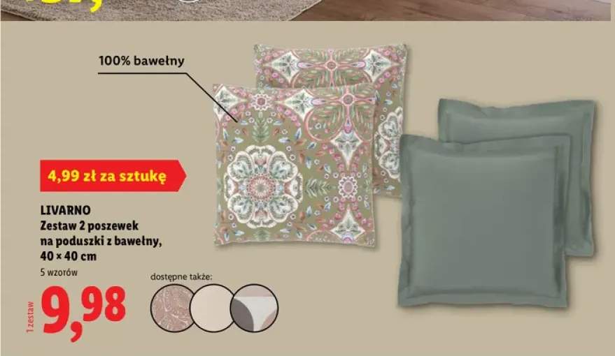 Zestaw 2 poszewek na poduszki z bawełny LIVARNO