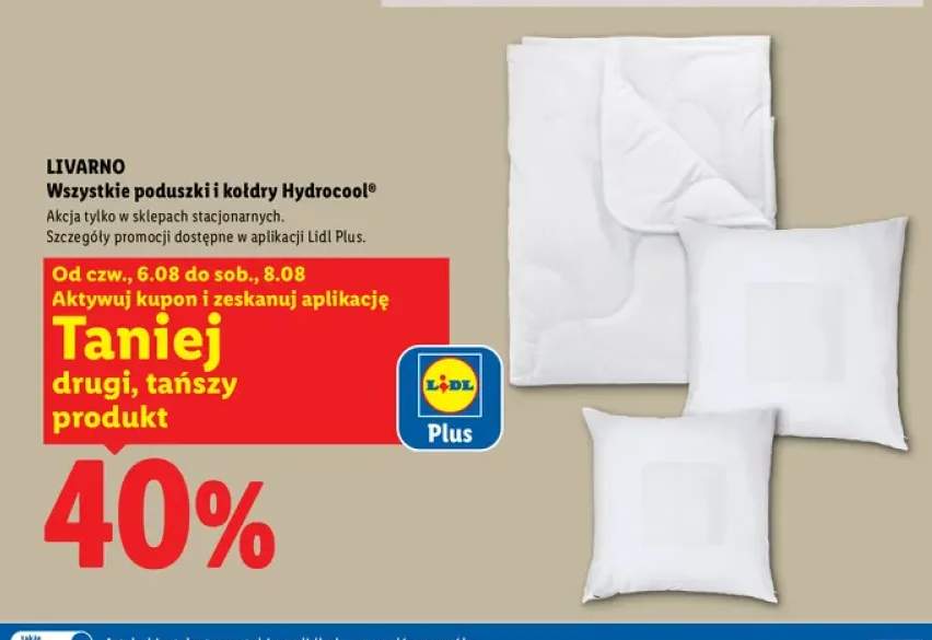 Poduszki i kołdry Hydrocool Livarno +2 warianty