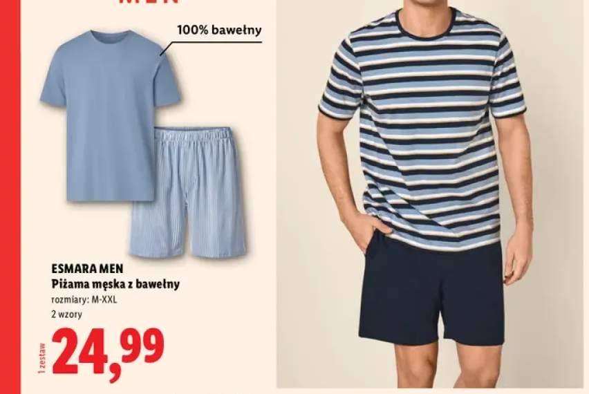Piżama męska z bawełny Esmara Men M-XXL