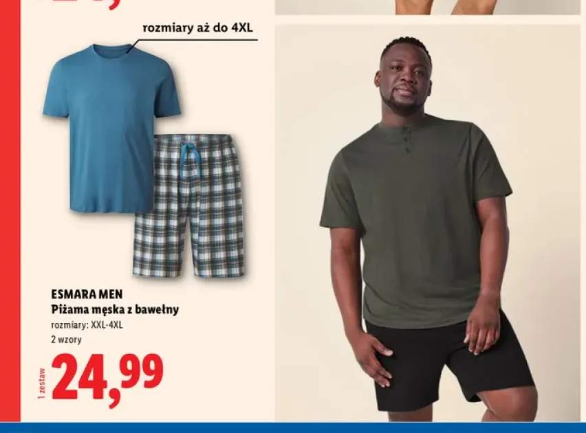 Piżama męska z bawełny Esmara Men XXL-4XL