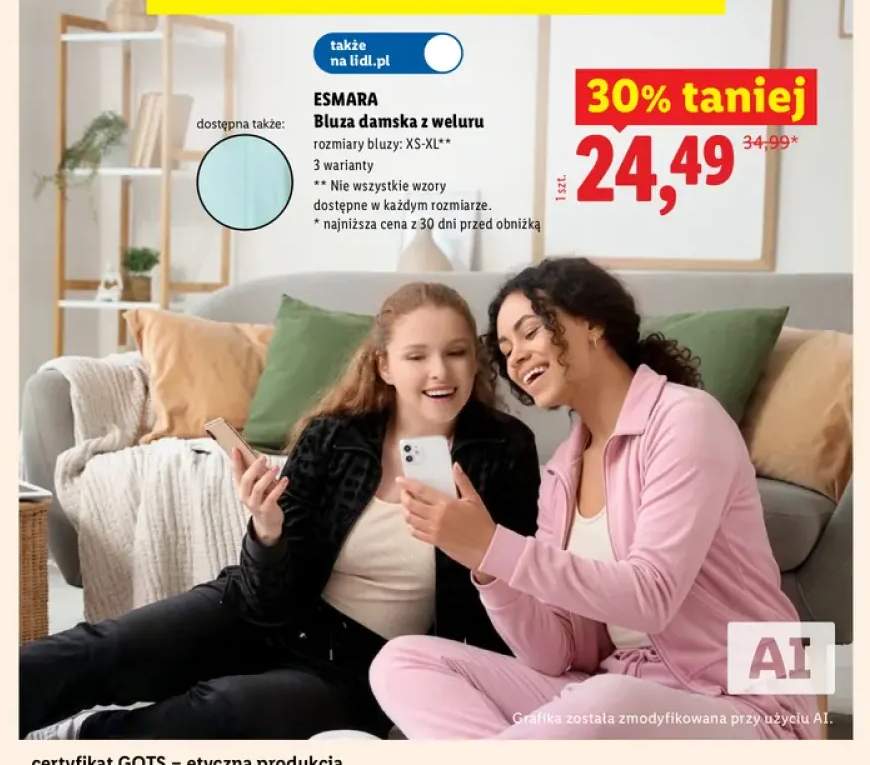 Bluza damska z weluru ESMARA