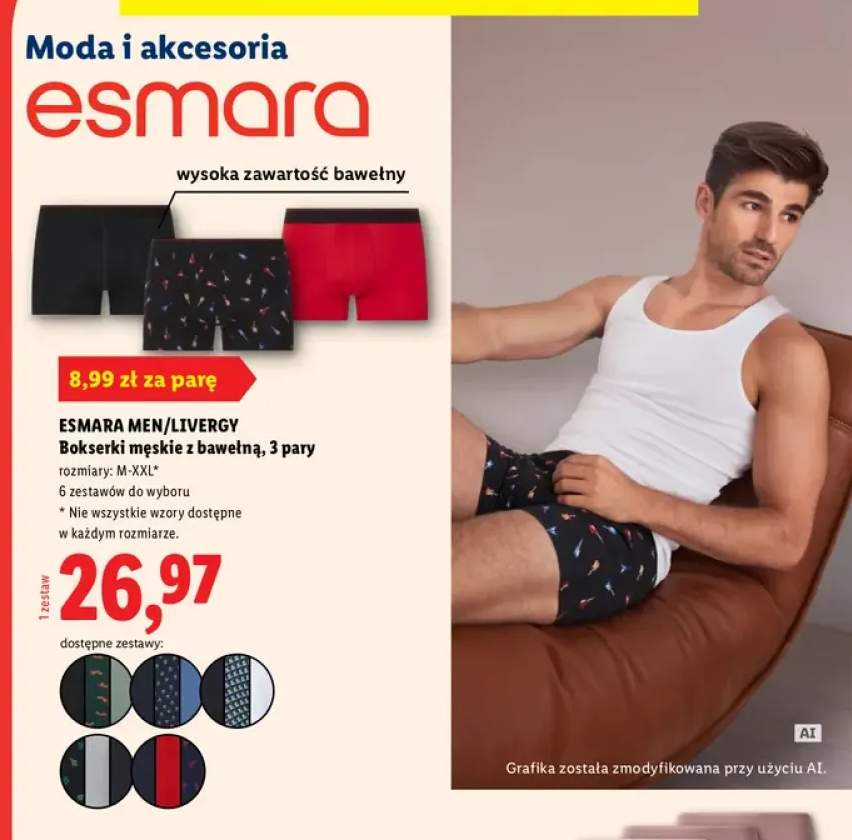 Bokserki męskie z bawełną Esmara Men / Livergy 3-pak