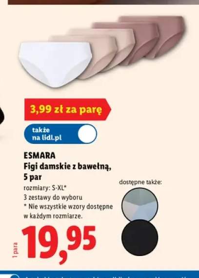 Figi damskie z bawełną Esmara 5-pak