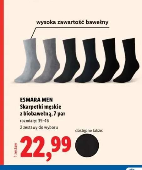 Skarpetki męskie z biobawełną Esmara Men 7-pak