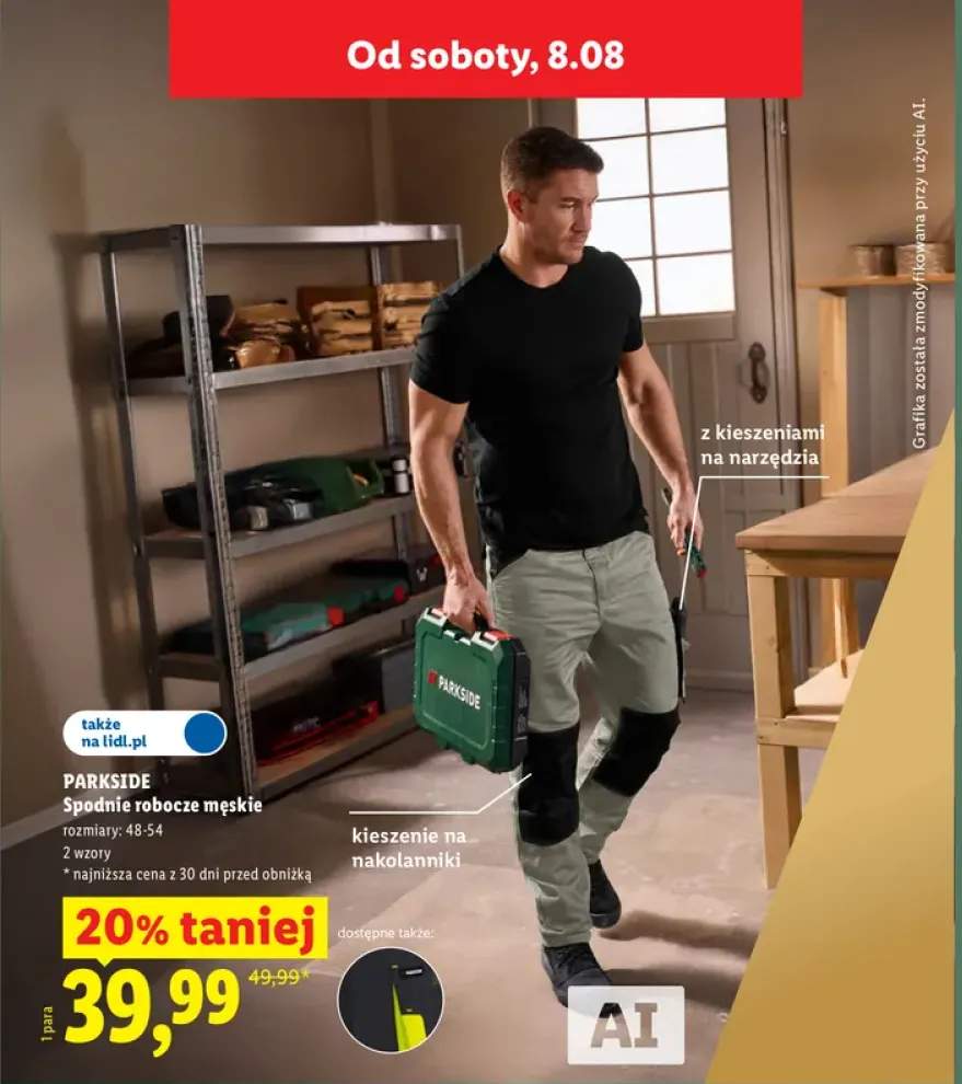 Spodnie robocze męskie Parkside