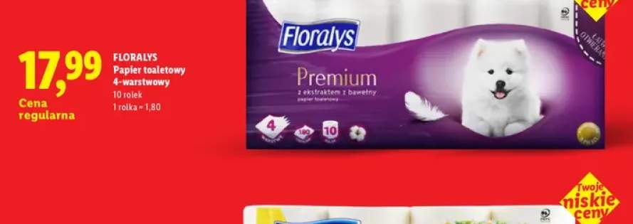 Papier toaletowy Floralys Premium 4-warstwowy 10-pak