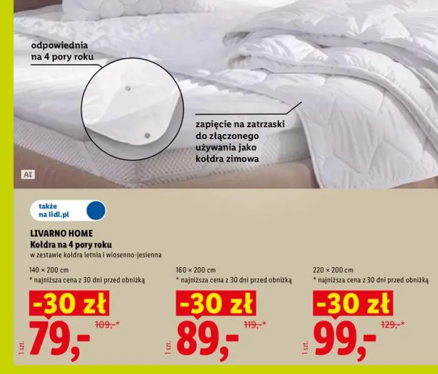 Kołdra na 4 pory roku LIVARNO HOME 160x200 cm +2 warianty