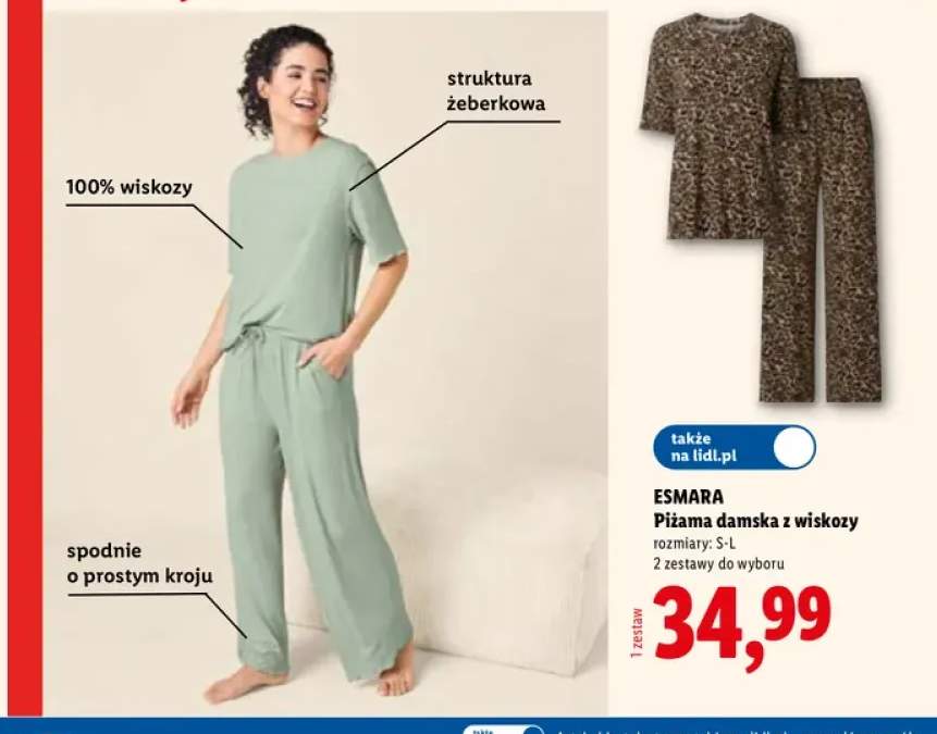 Piżama damska z wiskozy Esmara