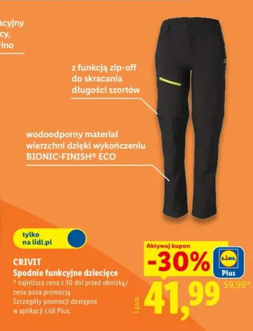 Spodnie funkcyjne dziecięce Crivit