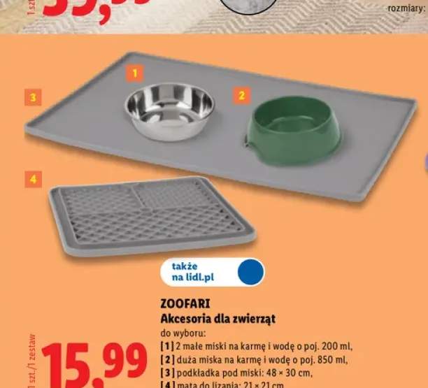 Małe miski na karmę i wodę Zoofari 2-pak 200 ml +3 warianty