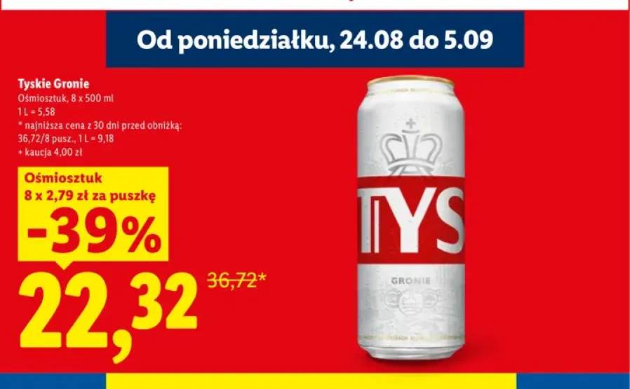 Piwo Tyskie Gronie 8-pak 500 ml