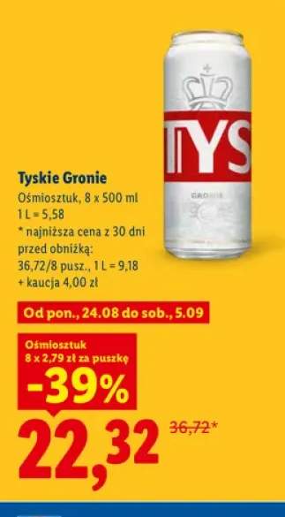 Piwo Tyskie Gronie 8-pak 500 ml