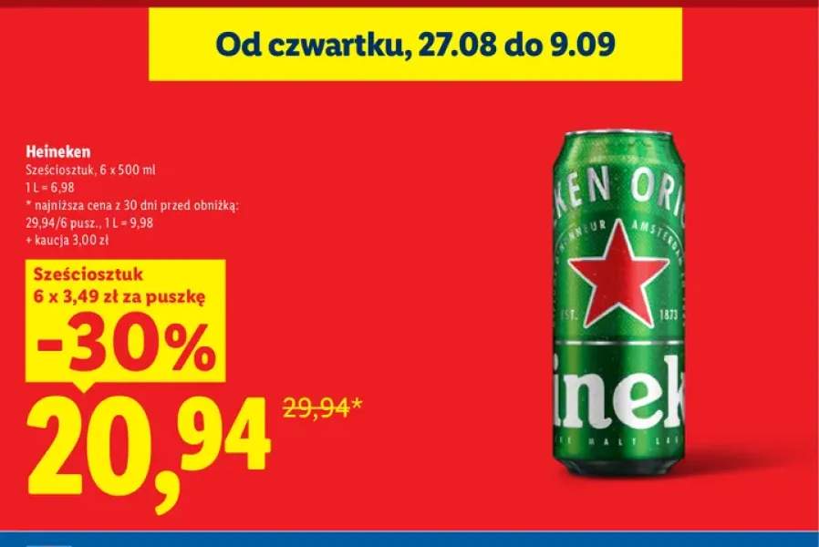 Piwo Heineken 6-pak 500 ml