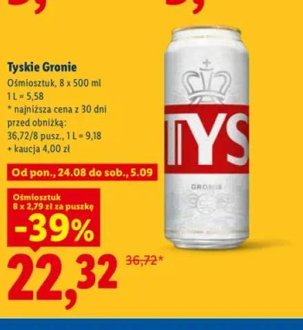 Piwo Tyskie Gronie 8-pak 500 ml