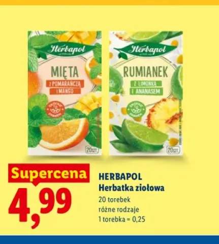 Herbatka ziołowa Herbapol Mięta z pomarańczą i mango +1 wariant