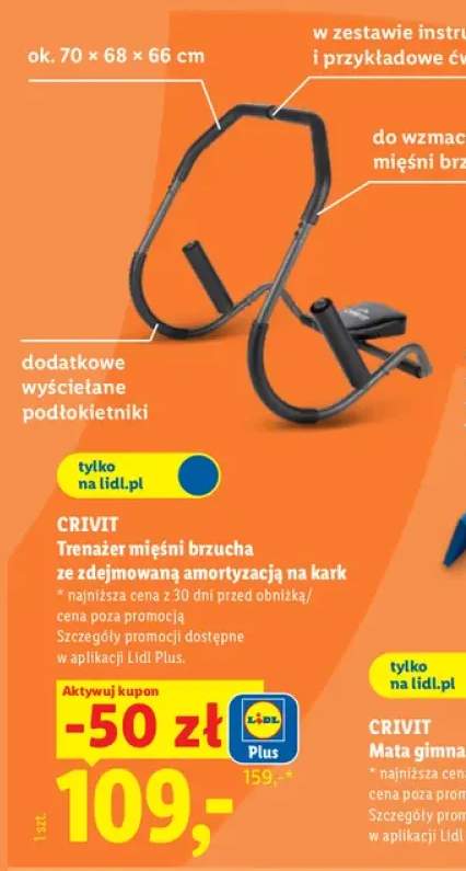 Trenażer mięśni brzucha Crivit ze zdejmowaną amortyzacją na kark