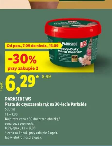 Pasta do czyszczenia rąk na 30-lecie Parkside W5
