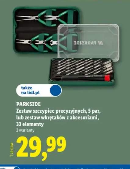Zestaw szczypiec precyzyjnych Parkside 5 par +1 wariant