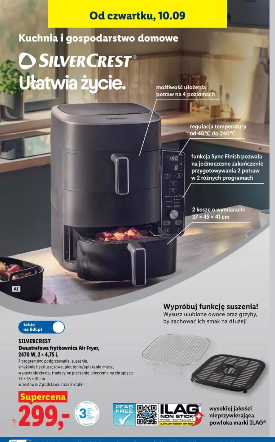 Dwustrefowa frytkownica Silvercrest