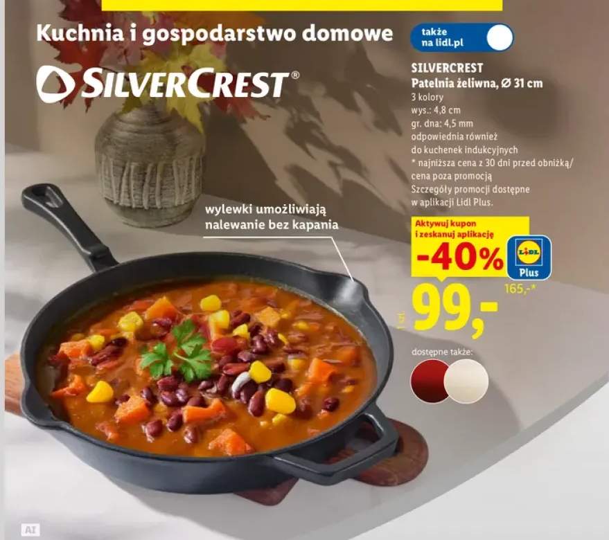 Patelnia żeliwna Silvercrest Ø 31 cm