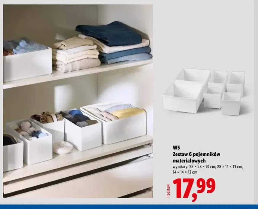 Zestaw 6 pojemników materiałowych W5