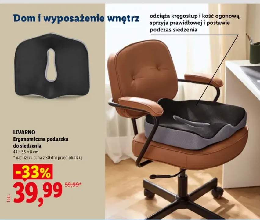 Ergonomiczna poduszka do siedzenia Livarno