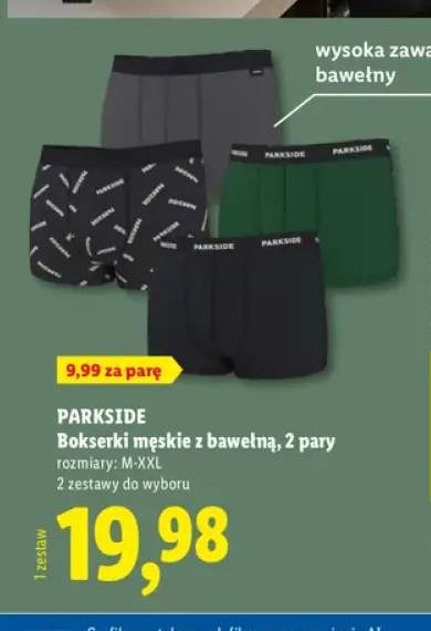 Bokserki męskie z bawełną Parkside 2-pak