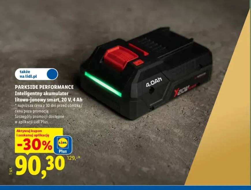 Inteligentny akumulator litowo-jonowy smart Parkside Performance