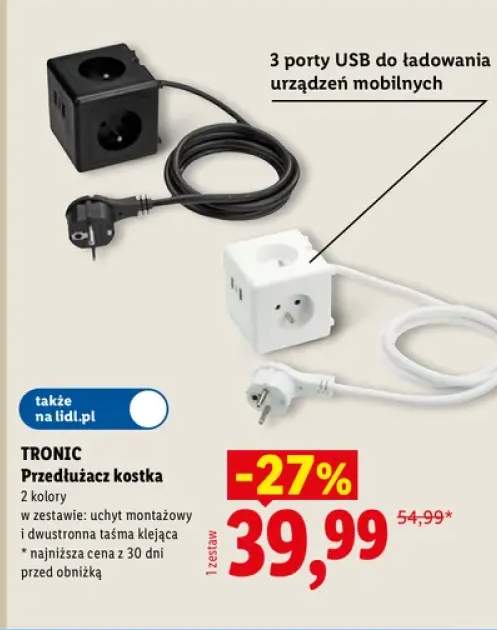 Przedłużacz kostka Tronic