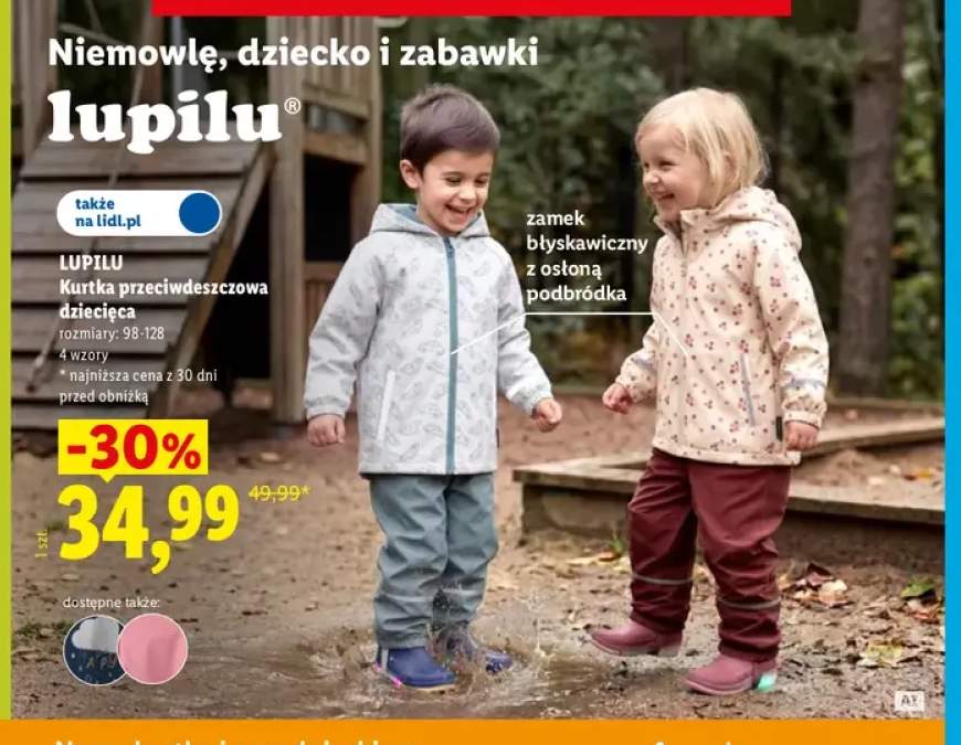 Kurtka przeciwdeszczowa dziecięca Lupilu