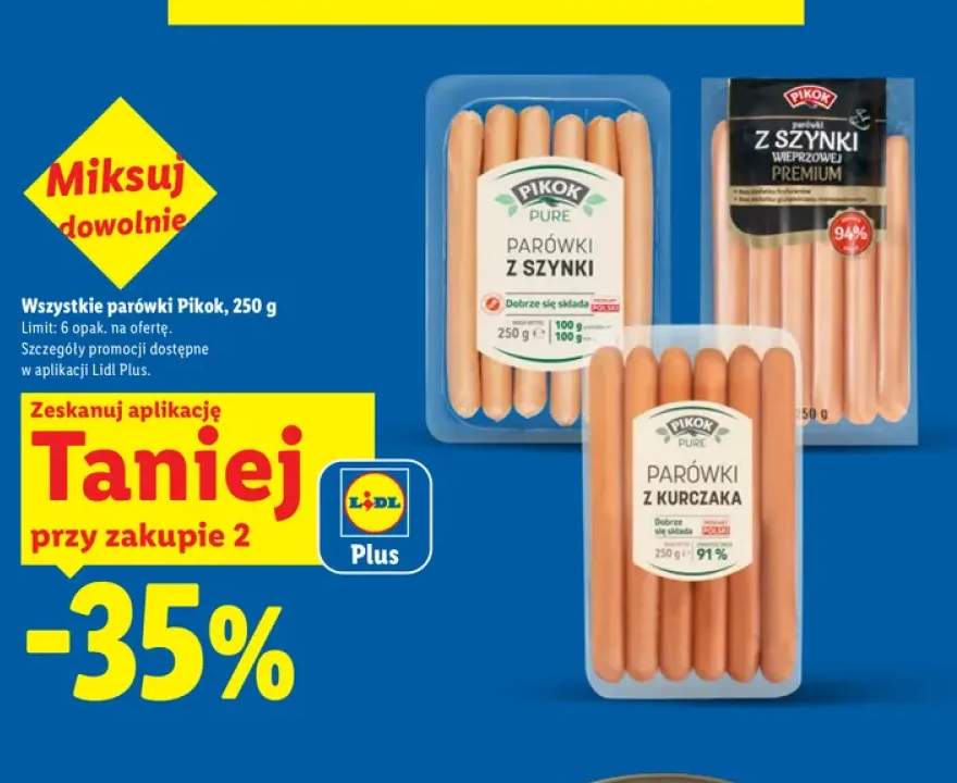 Parówki Pikok +3 warianty