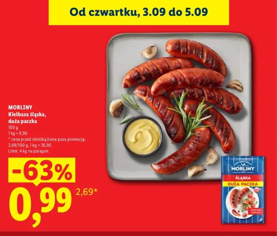 Kiełbasa śląska duża paczka Morliny