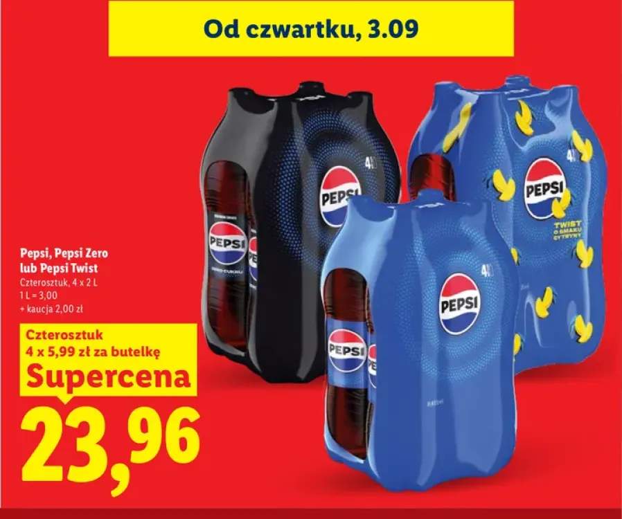 Napój gazowany Pepsi Zero 4-pak +2 warianty