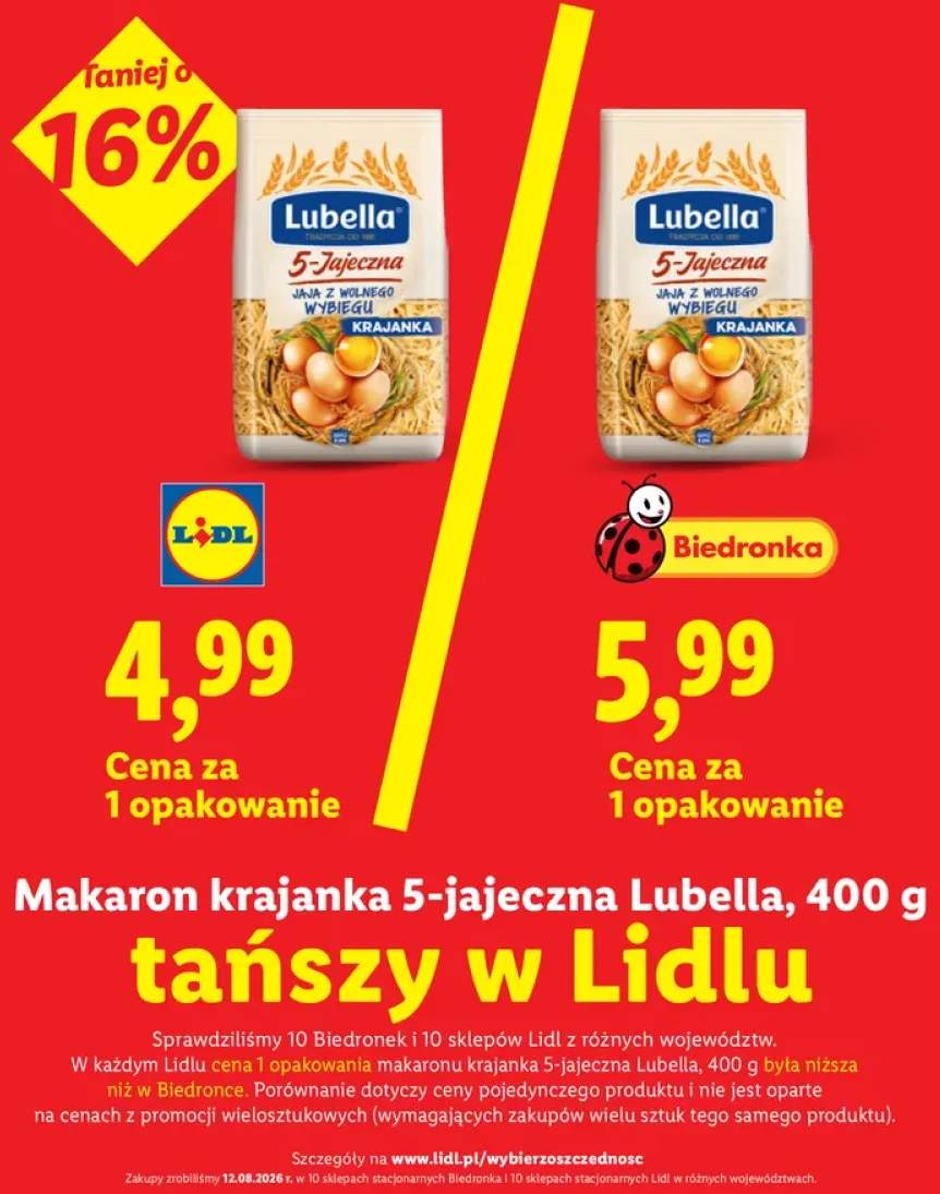 Makaron krajanka 5-jajeczna Lubella