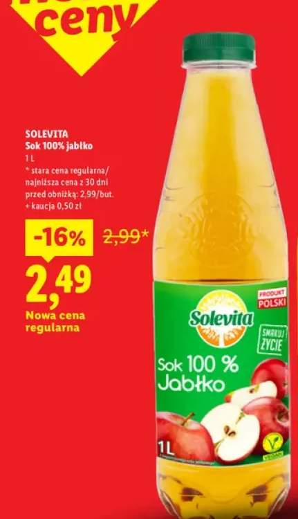 Sok jabłko Solevita 100%