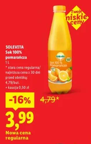 Sok pomarańcza Solevita 100%