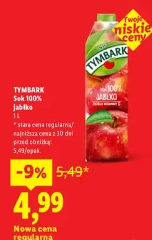 Sok jabłko Tymbark 100%