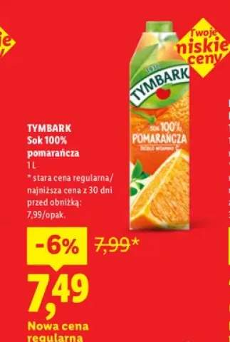 Sok pomarańcza Tymbark 100%